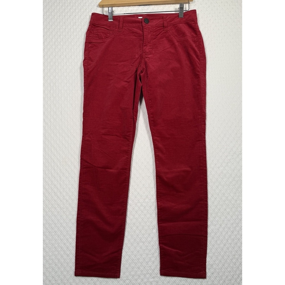 CAbi Cords Red Corduroy Pants Tapered Leg Low Rise Women's 6 31x30 Soft